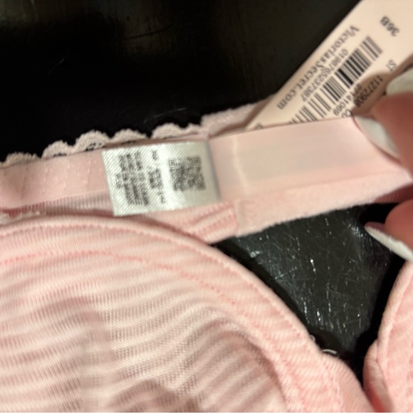 Victoria's Secret NWT Pink Shadow Striped Lace T-Shirt Underwire Demi Bra 36B - Picture 7 of 8